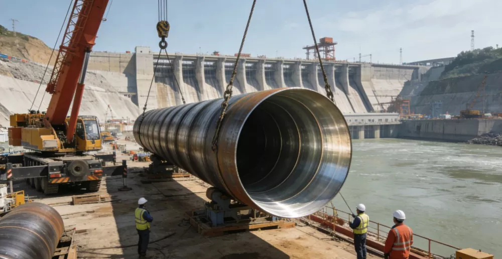 Spiral welded steel pipe used in large pipeline projects