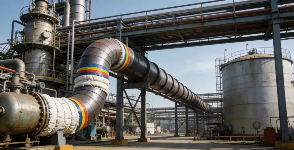 Large diameter steel pipe for industrial fluid transportation